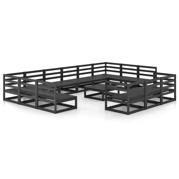 vidaXL 14 pcs conjunto lounge de jardim pinho maci&ccedil;o