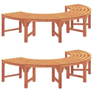 vidaXL Banco de &Aacute;rvore 8 -Seater 2 unid. 160 x 80 x 45cm Natural