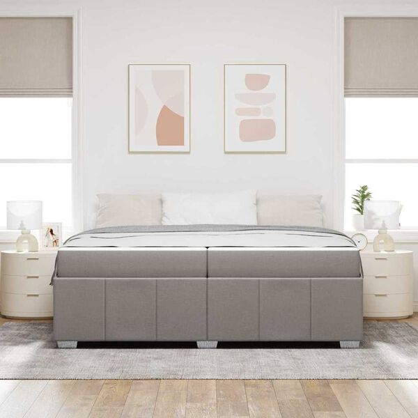 vidaXL Estrutura da Cama Cinzento-acastanhado 200 x 200 cm tecido