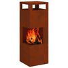 vidaXL Fire Pit Castanho 35 x 35 x 100 cm A&ccedil;o