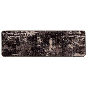 vidaXL Passadeira MARSA Preto 100 x 350 cm Poli&eacute;ster e PVC