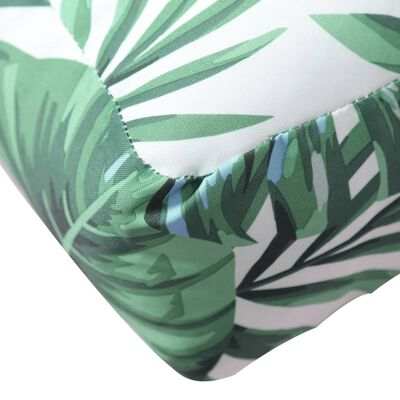 vidaXL Almofadão p/ sofá paletes 60x60x12 cm tecido padrão folhas