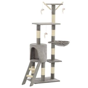 vidaXL &Aacute;rvore para gatos c/ postes arranhadores sisal 138 cm cinzento