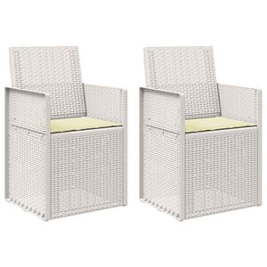 vidaXL Cadeiras de Jantar para Jardim 2 pcs Branco e Creme PP