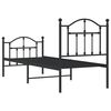 vidaXL Estrutura de cama com cabeceira e pés 75x190 cm metal preto