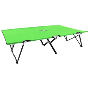 vidaXL Espregui&ccedil;adeira/cama dobr&aacute;vel para 2 pessoas a&ccedil;o verde