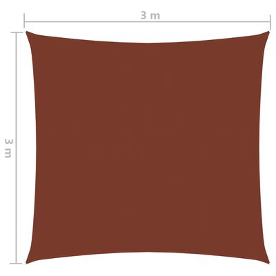 vidaXL Para-sol estilo vela tecido oxford quadrado 3x3 m terracota