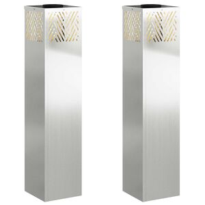 vidaXL Luz Solar LED de Caminho 2 unid. Branco quente 18 x 18 x 80 cm
