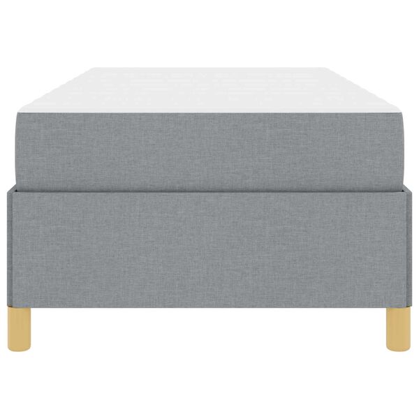 vidaXL Estrutura da Cama com colch&atilde;o Cinzento-claro 80 x 200 cm tecido