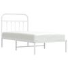 vidaXL Estrutura de cama com cabeceira 90x200 cm metal branco