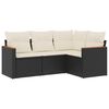 vidaXL 4 pcs conjunto de sof&aacute;s para jardim c/ almofad&otilde;es vime PE preto