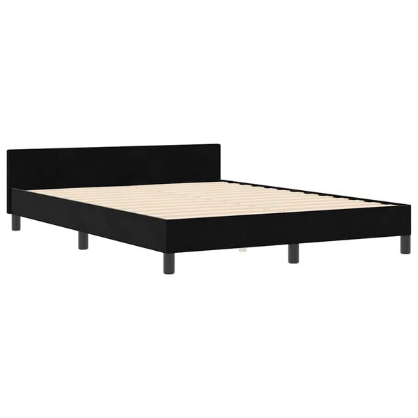 vidaXL Cama Box com cabeceira Preto 160 x 200 cm Veludo