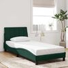 vidaXL Estrutura de cama sem colch&atilde;o Hanko 90x190 cm veludo verde-escuro