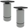 vidaXL P&eacute;s de M&oacute;veis Ajust&aacute;vel 2 pcs Branco 64 x 64 x 100 mm PP
