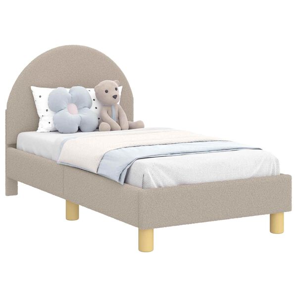 vidaXL Estrutura de Cama para Crian&ccedil;a com Cabeceira Cinzento-claro