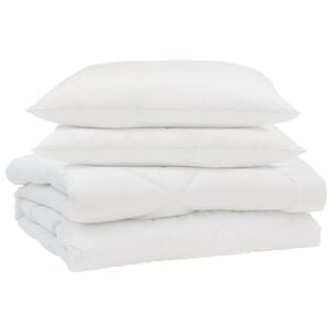 vidaXL Edredom de Ver&atilde;o Simples 3 pcs Branco Microfibra