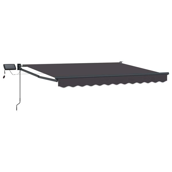 vidaXL Toldo retr&aacute;til manual com LEDs Antracite 2,5 x 2 m