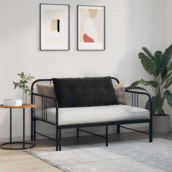 vidaXL Travesseiro para Costas Preto 100 x 50 cm