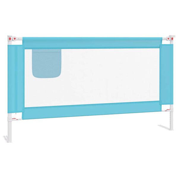 vidaXL Barra de seguran&ccedil;a p/ cama infantil tecido 150x25 cm azul