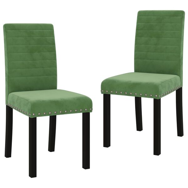 vidaXL Cadeiras de jantar 2 pcs veludo verde-escuro