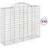 vidaXL Cestos gabião arqueados 30 pcs 200x50x160/180 ferro galvanizado