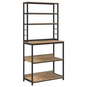 vidaXL Prateleira de Cozinha Carvalho Artesanal 80 x 40 x 168 cm