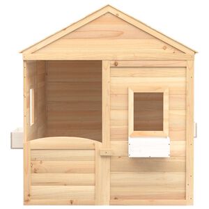 vidaXL Casinha de brincar c/ porta bloque&aacute;vel e vasos abeto maci&ccedil;o