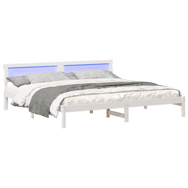 vidaXL Estrutura da Cama com cabeceira Branco 200 x 200 cm