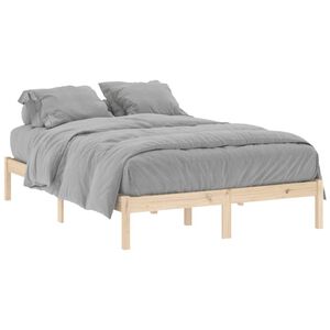 vidaXL Cama sem colch&atilde;o 137x190 cm Full madeira de pinho maci&ccedil;a