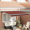 vidaXL Toldo Retr&aacute;til Vermelho e Preto 350 x 250 cm Tecido e Metal