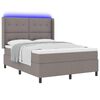 vidaXL Cama Box Spring LED Cinzento-acastanhado 160 x 200 cm tecido