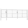 vidaXL Port&atilde;o de jardim em tela met&aacute;lica cor prata 500x125 cm a&ccedil;o galvanizado.