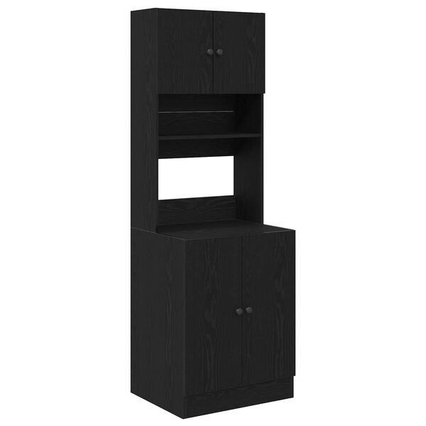 vidaXL Buffet de Cozinha 2 pcs Carvalho Preto 60 x 50 x 180 cm