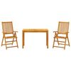vidaXL 3 pcs conjunto de jantar para jardim madeira de ac&aacute;cia maci&ccedil;a