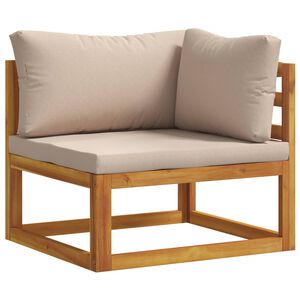 vidaXL Sofa seccional de canto com almofadas Madeira S&oacute;lida de Ac&aacute;cia