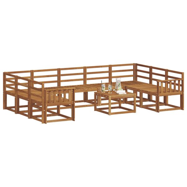 vidaXL Conjunto de Sof&aacute;s para Exterior 10 pcs Natural