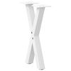 vidaXL P&eacute;s para mesa de centro em formato de X, 2 pe&ccedil;as, branco, 28x(42-43) cm, a&ccedil;o
