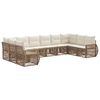 vidaXL Conjunto de Sof&aacute; de Jardim 10 pcs Bege e Branco Creme vime PE