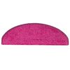 vidaXL Tapetes de escada 15 pe&ccedil;as 65x21x4 cm rosa semicircular grande