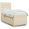 vidaXL Cama com molas/colch&atilde;o 80x200 cm tecido cor cr&egrave;me