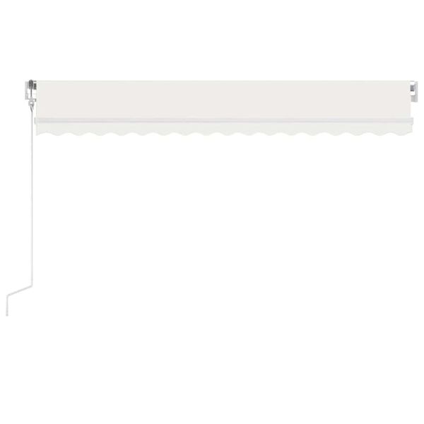 vidaXL Toldo autom&aacute;tico com LED e sensor de vento 450x300 cm cor creme