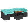 vidaXL Conjunto de Sof&aacute; de Jardim 8 pcs Preto Rattan Sint&eacute;tico