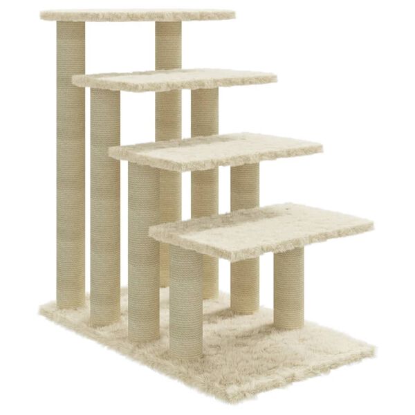 vidaXL &Aacute;rvore para gatos c/ postes arranhadores sisal 63 cm cor creme