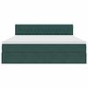 vidaXL Cama com Armazenamento Verde Escuro 160 x 200 cm Veludo