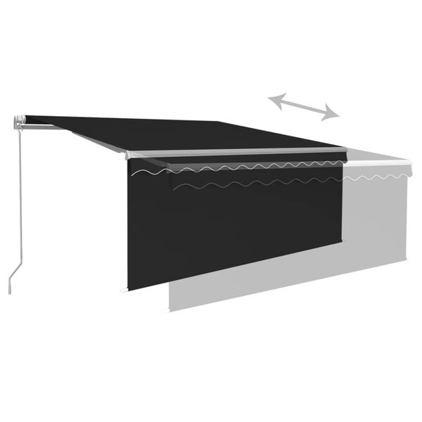 vidaXL Toldo retr&aacute;til manual com estore 3x2,5 m antracite