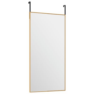 vidaXL Espelho para porta 30x60 cm vidro e alumínio dourado