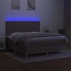 vidaXL Cama box spring colch&atilde;o/LED 160x200 cm tecido cinza-acastanhado