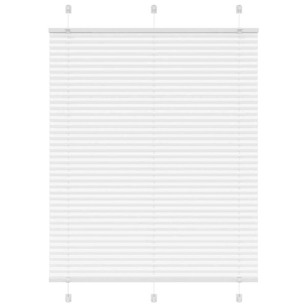 vidaXL Branco Plissada Cega 110x150cm Largura Tecido 109,4cm Poli&eacute;ster
