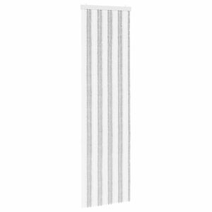 vidaXL Cortina de Insetos Chenille Cinza Claro e Branco 56 x 200 cm