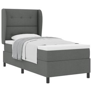 vidaXL Cama Box com cabeceira Cinzento escuro 80 x 200 cm tecido